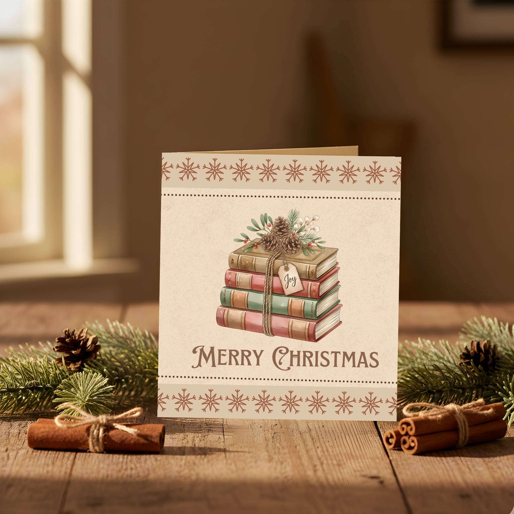 Cozy Rustic Christmas Card Bundle – Square Holiday Cards (6x6, 5x5, 4x4)