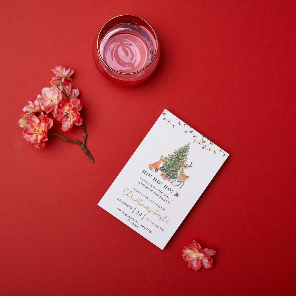 Printable 5x7 Christmas invitation card designs PDF