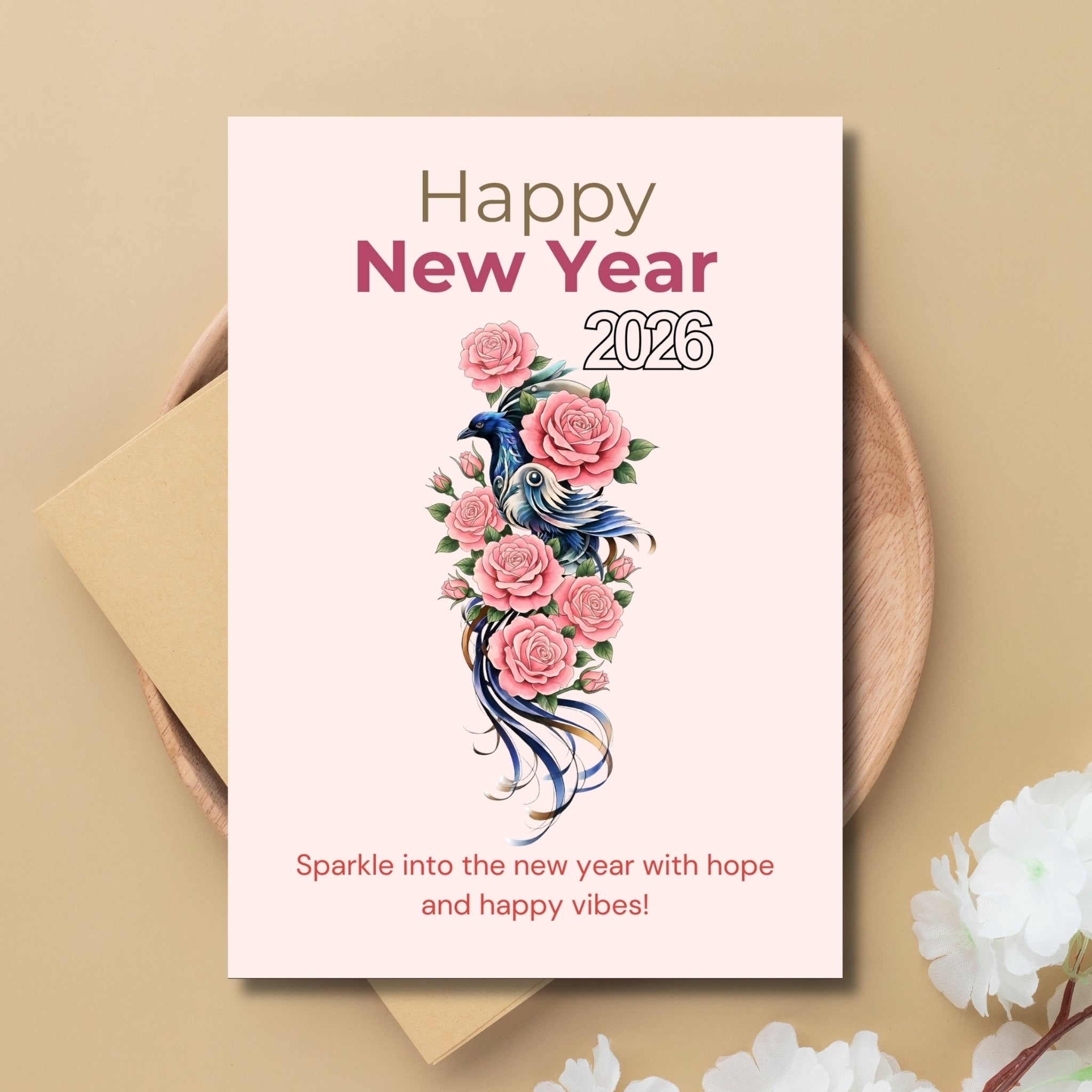 2026 New Year Printable Card – 5×7” Instant PDF