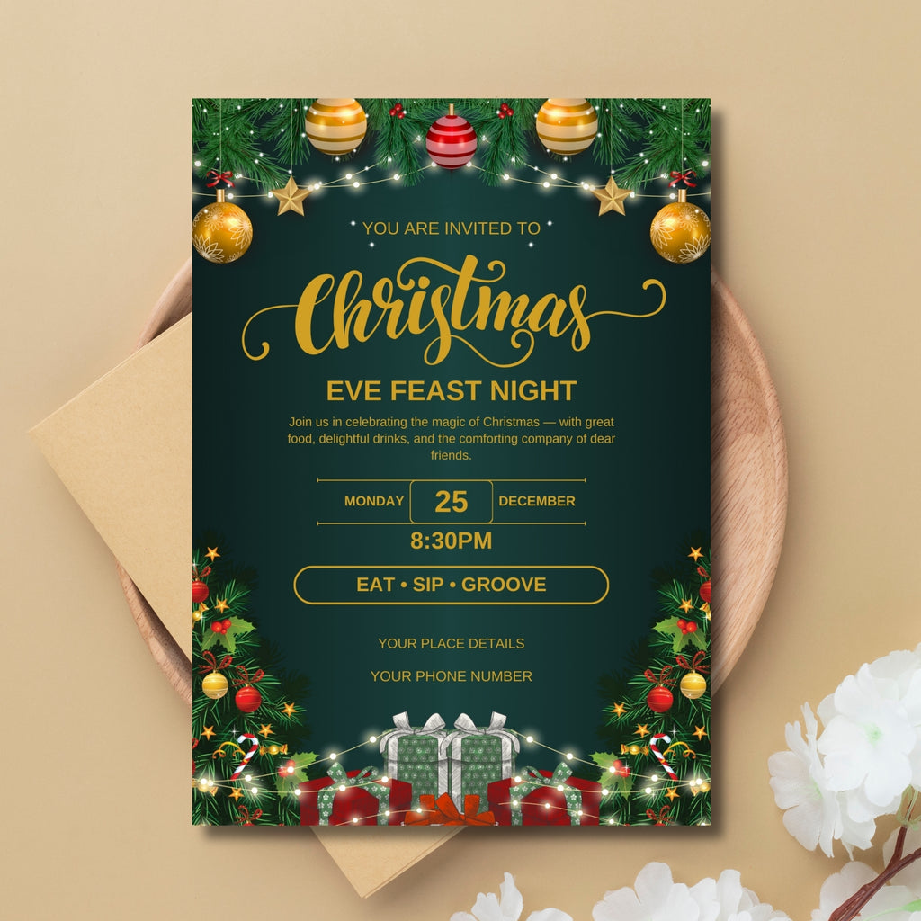 Christmas Party Invitation 5x7in