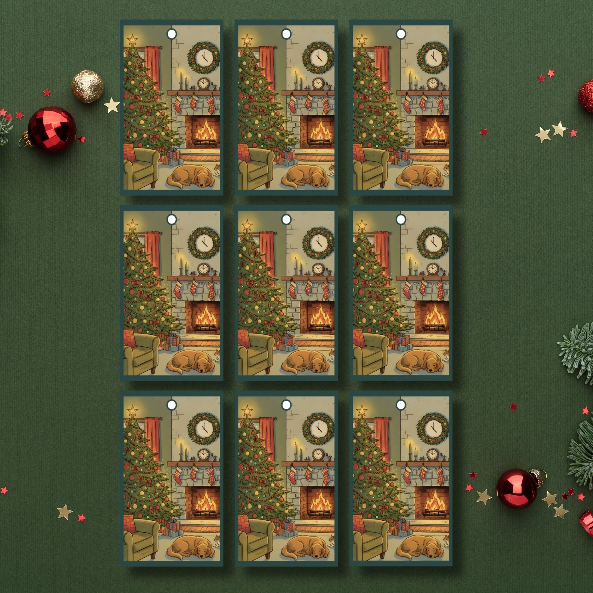 Festive Christmas Gift Tags Set — 9 Printable Designs in One PDF