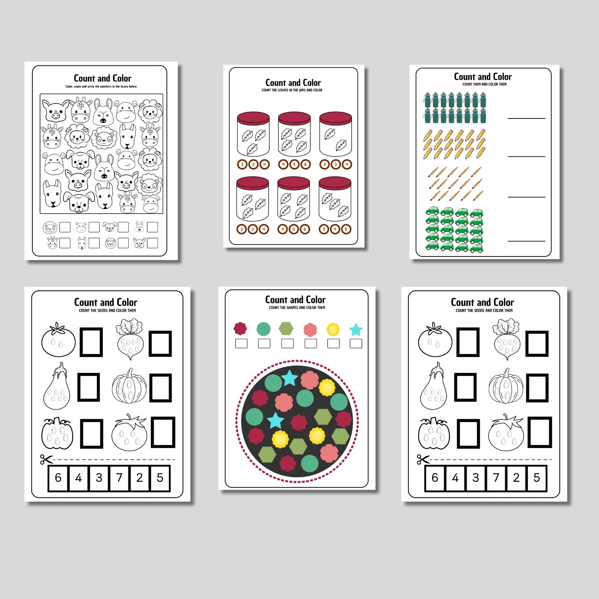 Count & Color Activity Book for Kids | Printable Counting Coloring Pages