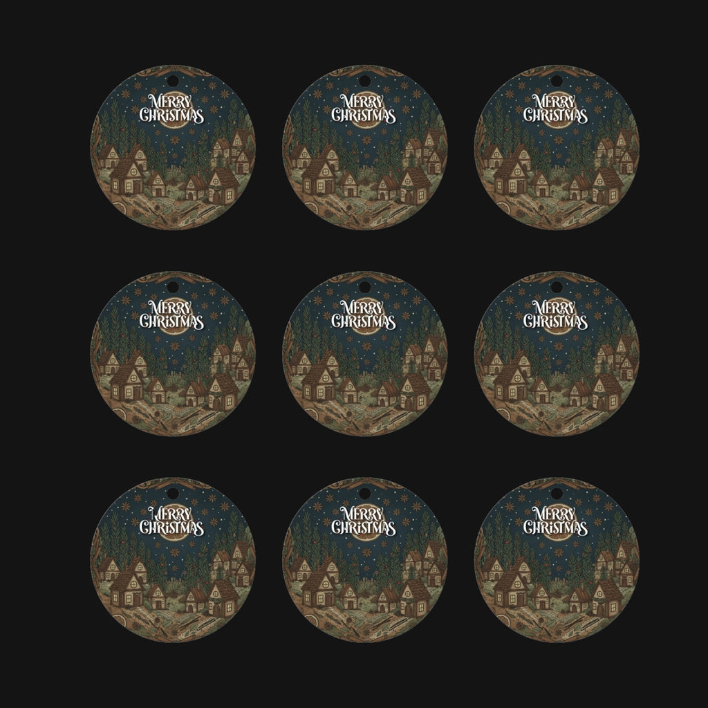 9 Round Christmas Gift Tags — Festive Printable Designs in One PDF