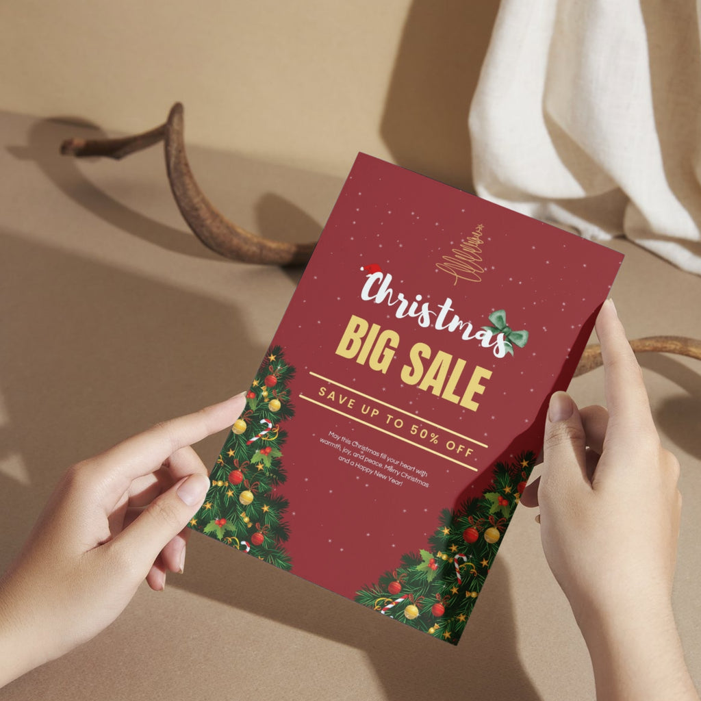 Christmas sale card 4x6 50% off printable template