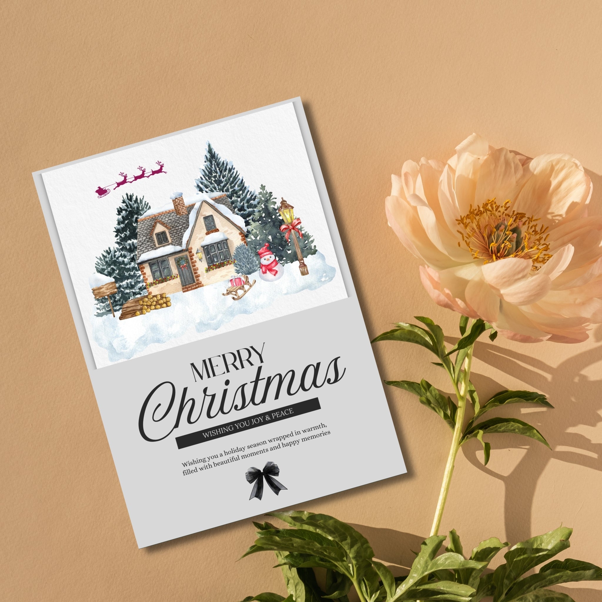 instant download Christmas holiday card 5x7 festive greeting