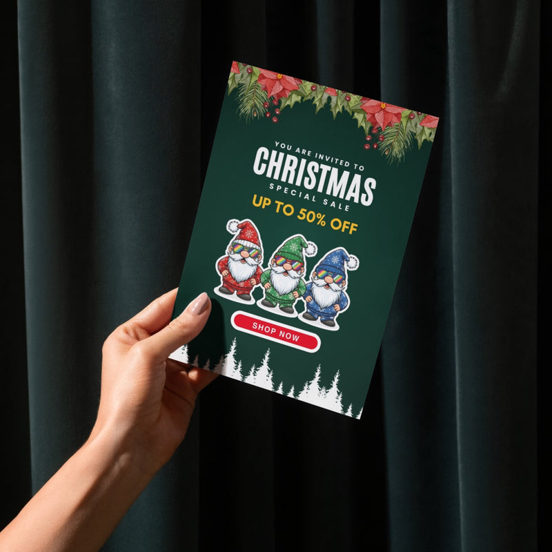 Christmas sale card printable 4x6 holiday promotion