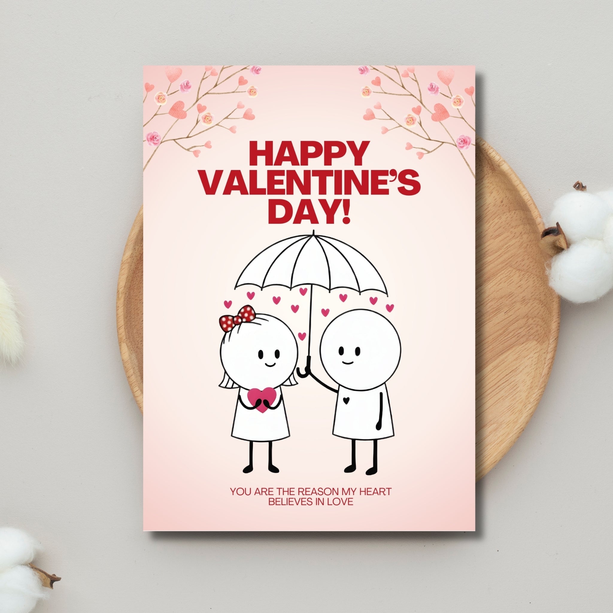 Valentine’s Day Printable Cards | 5 Cute Illustrated Designs | Digital 5×7 Love Cards