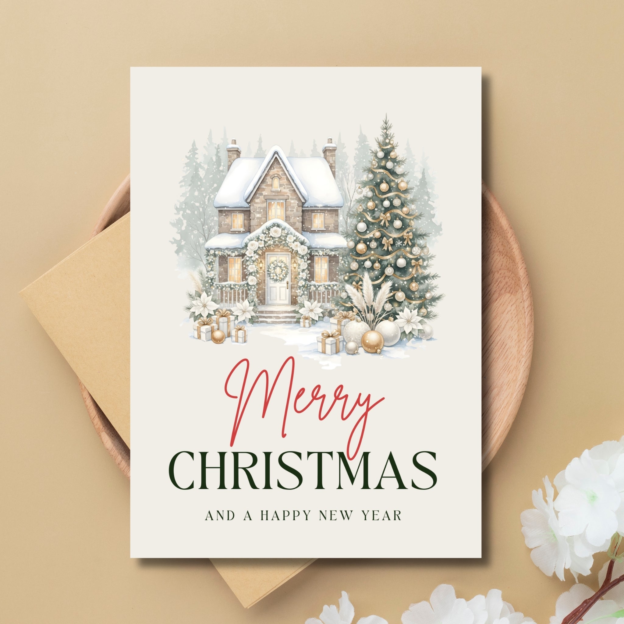 Instant Download Festive Cheer Card – 5×7 PDF Printable