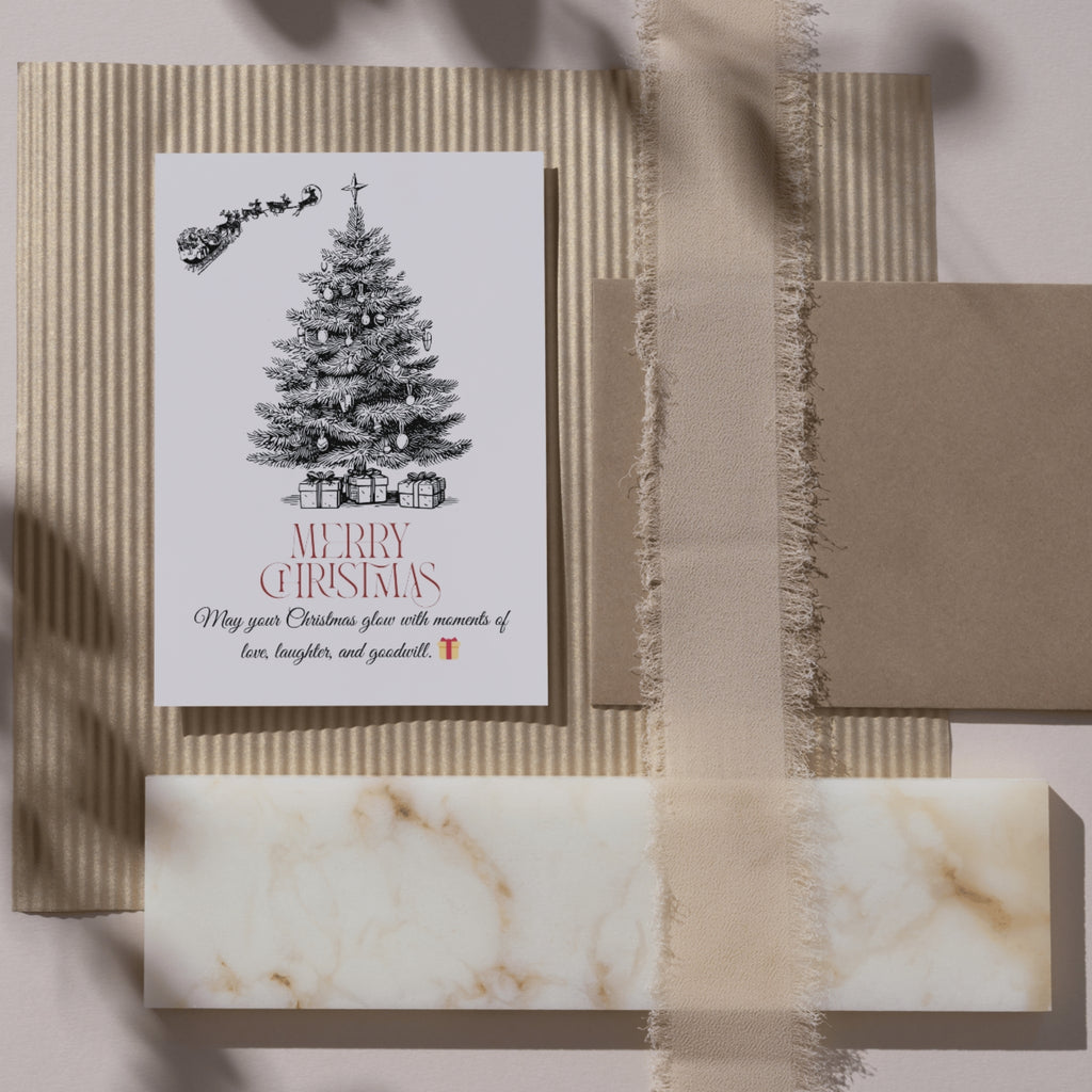 Merry Christmas card template 5x7 printable PDF