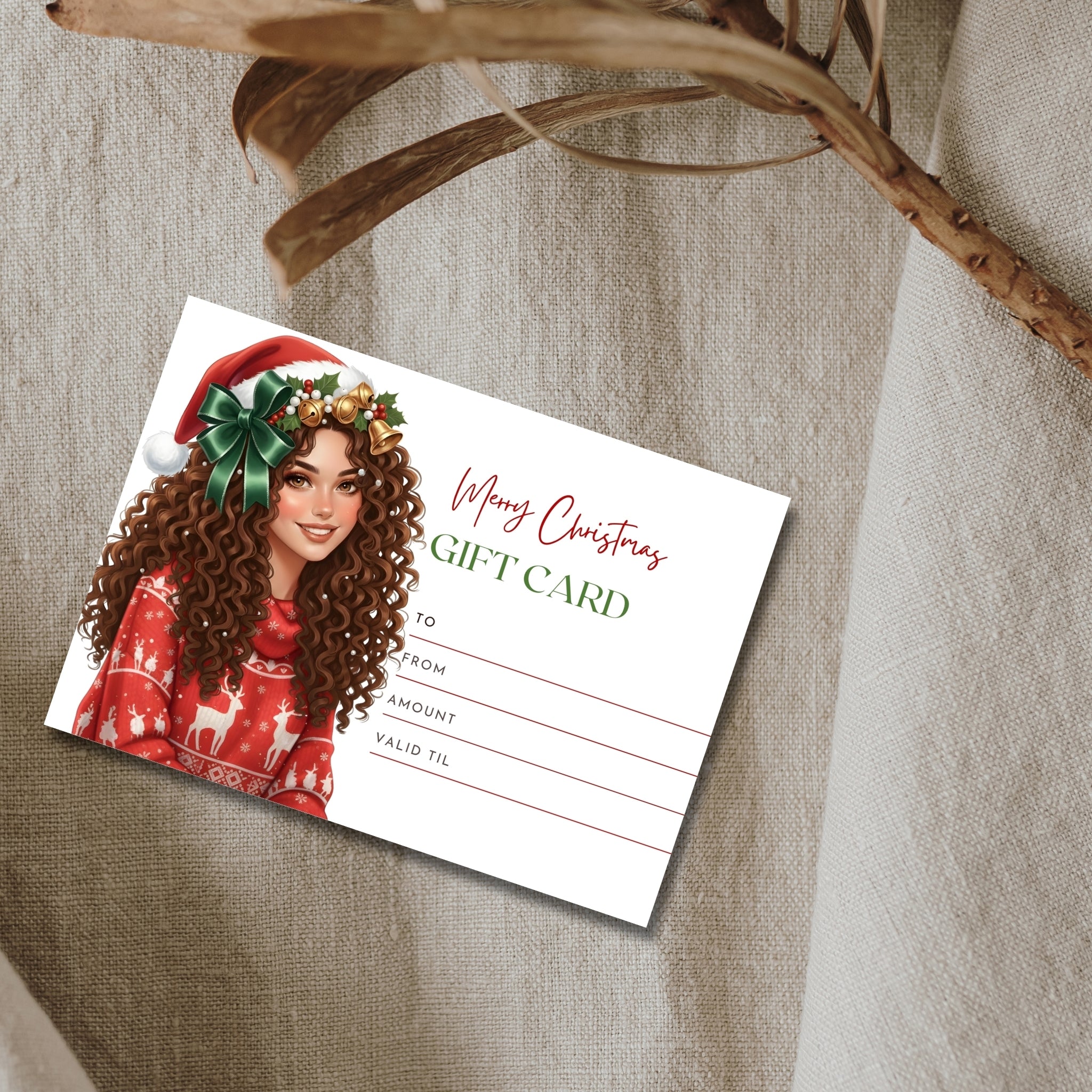 Christmas Gift Card Printable – 7×5” PDF File | Instant Download