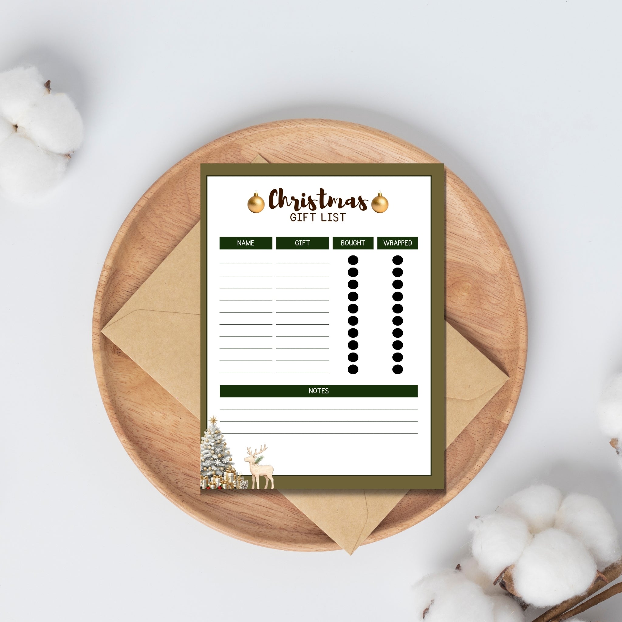 Christmas Gift List Planner 8.5×11” – Printable Holiday Organizer | Instant PDF