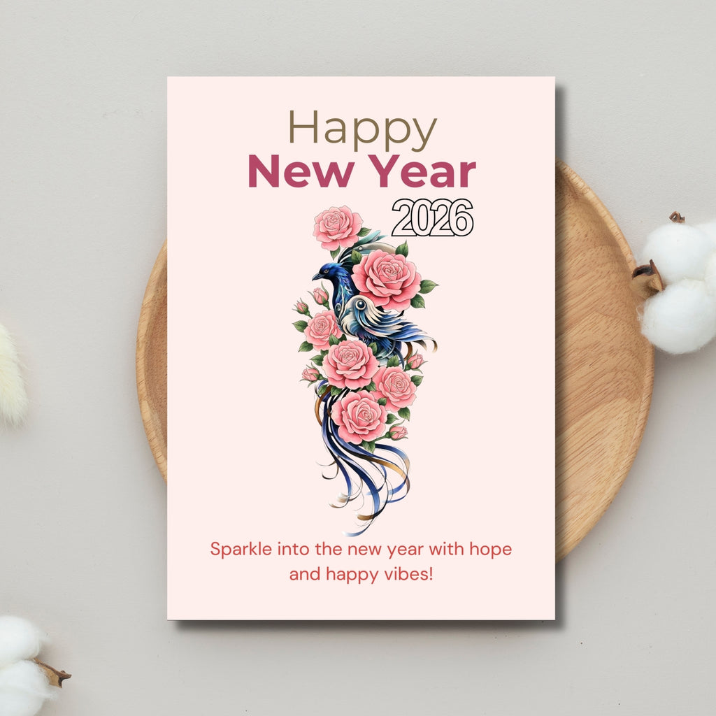 2026 New Year Printable Card – 5×7” Instant PDF