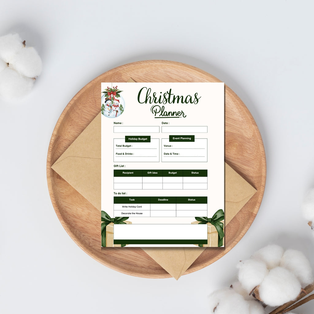 Christmas Planner 8.5x11” — Holiday Organizer PDF
