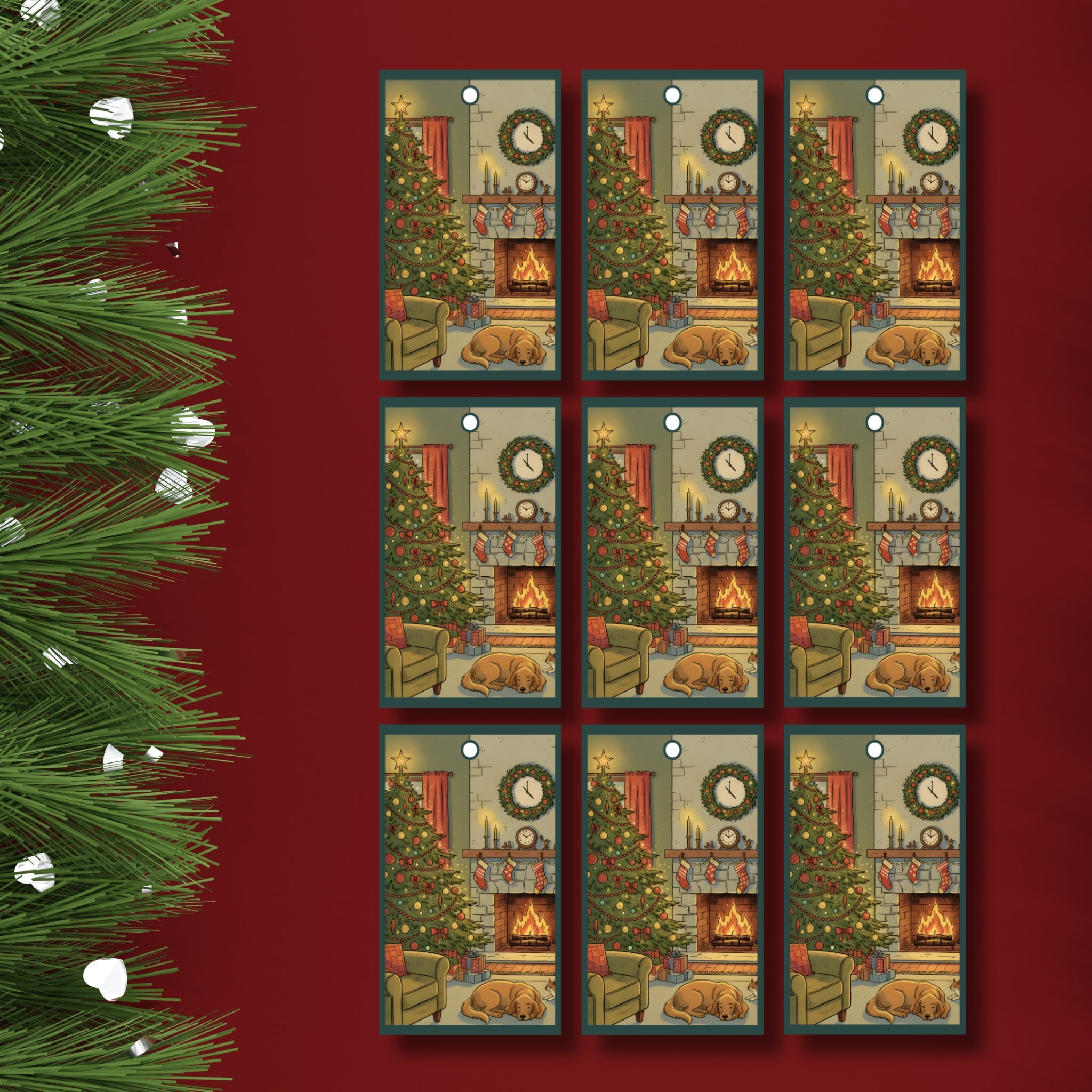 Festive Christmas Gift Tags Set — 9 Printable Designs in One PDF