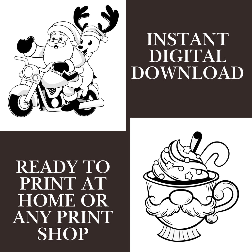 kids christmas coloring book 39 pages printable PDF