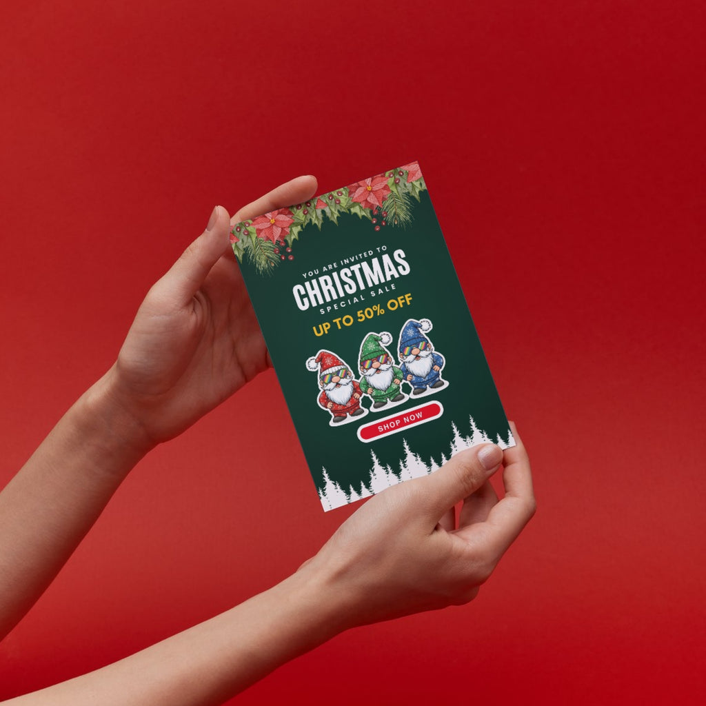 Christmas sale card printable 4x6 holiday promotion