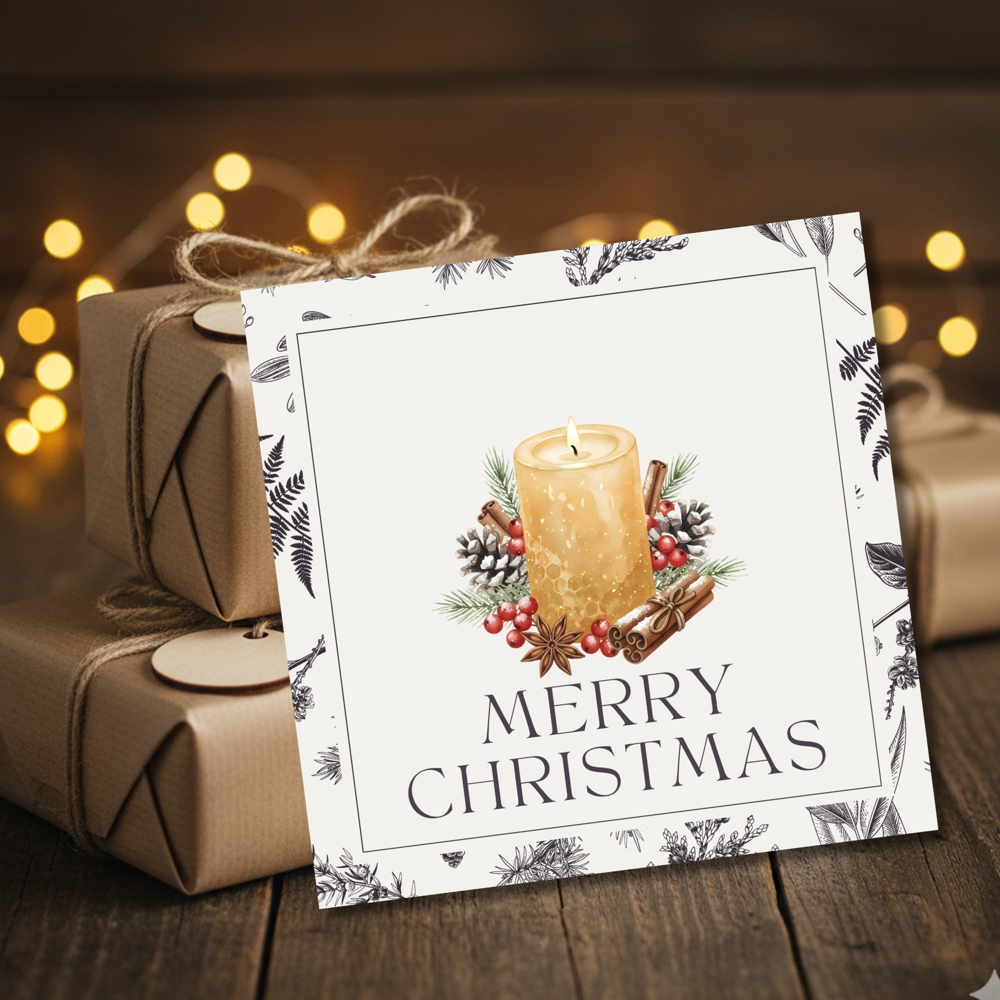 Rustic Christmas Card Trio – Square Holiday PDF Set