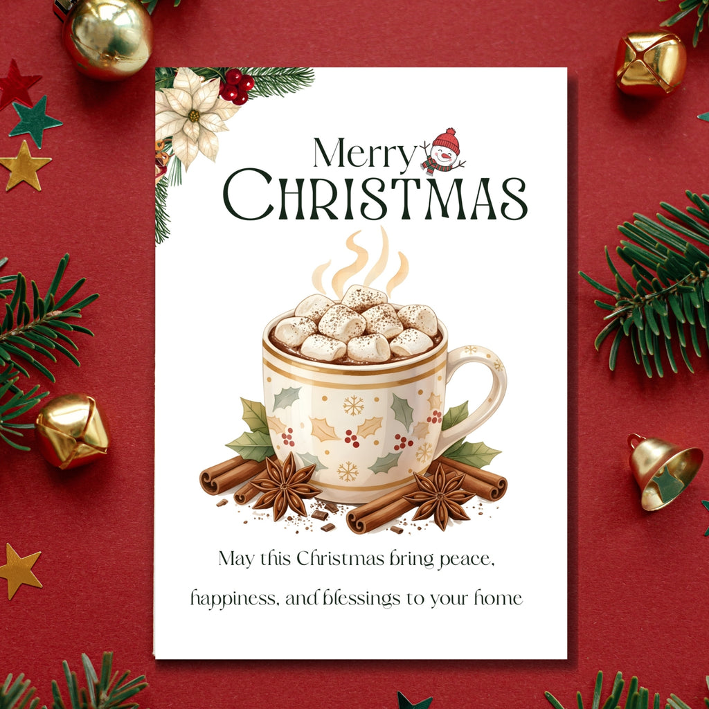 Christmas greeting card printable winter holiday design