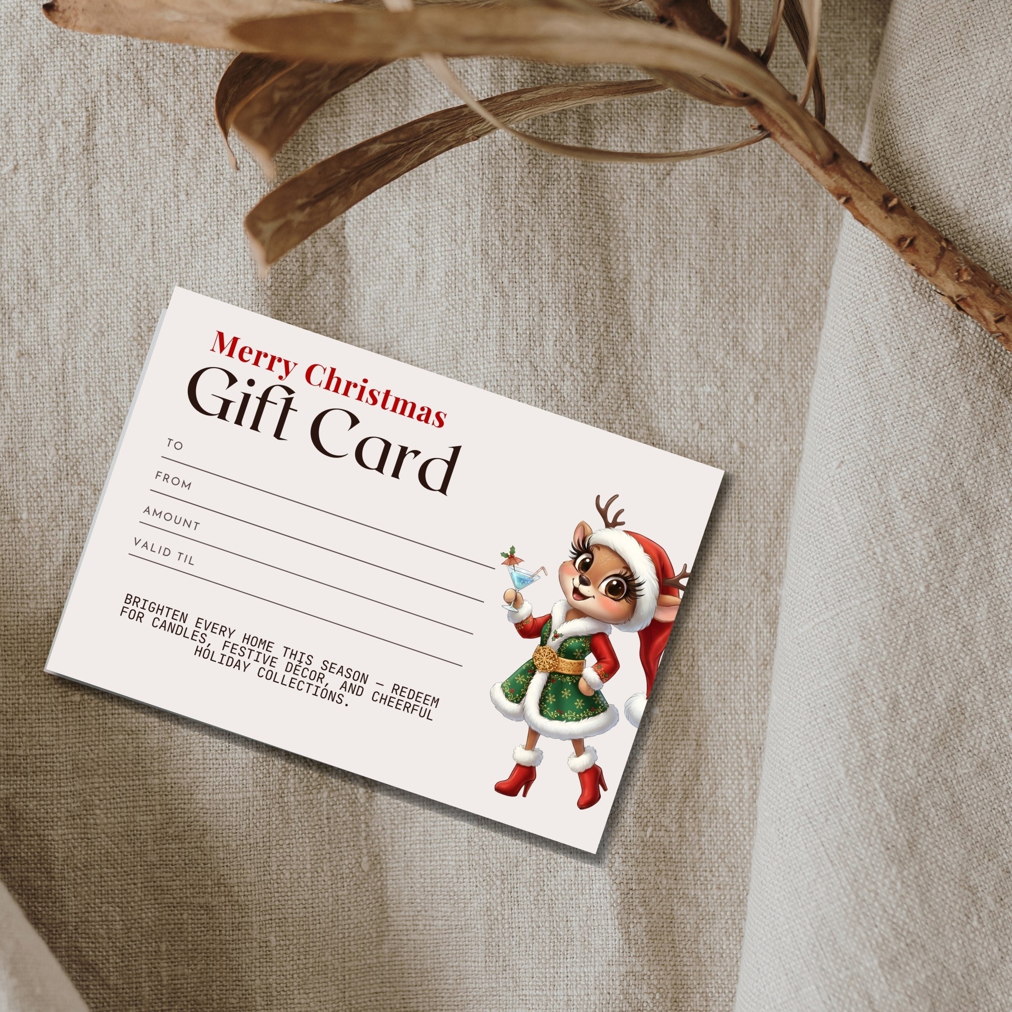 7×5” Christmas Gift Card – Printable Holiday PDF | Instant Download