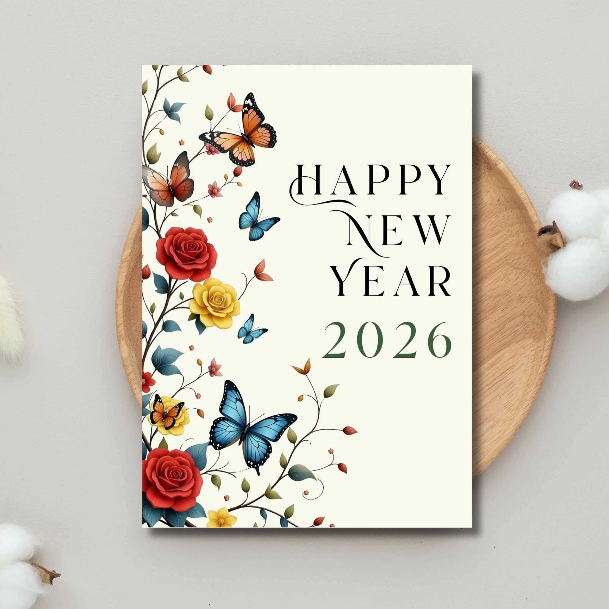 2026 New Year Printable Card – 5×7” Instant PDF