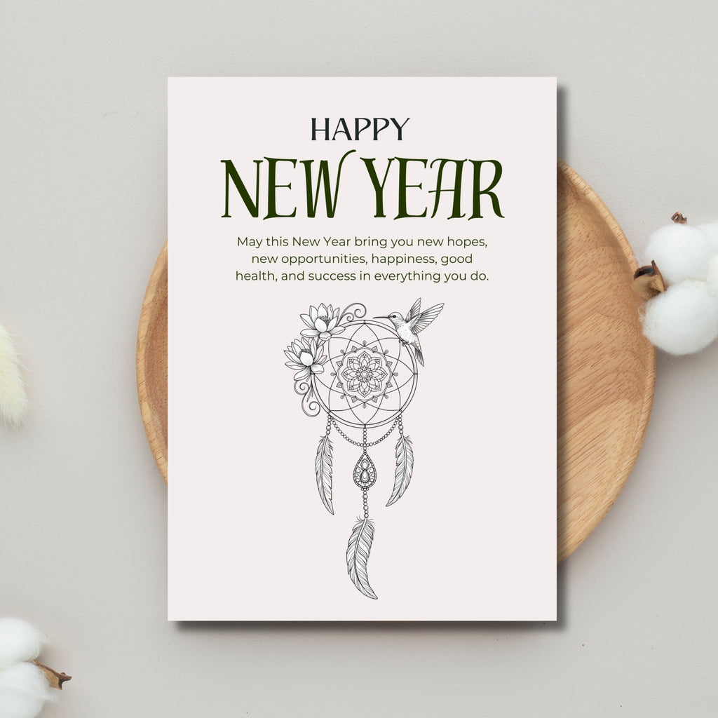 New Year 2026 Card Printable 5×7” – Instant PDF Download