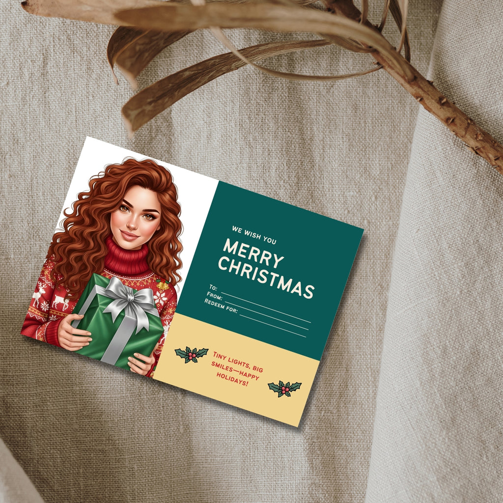 Holiday Gift Card Printable – 7×5” Christmas PDF | Instant Download