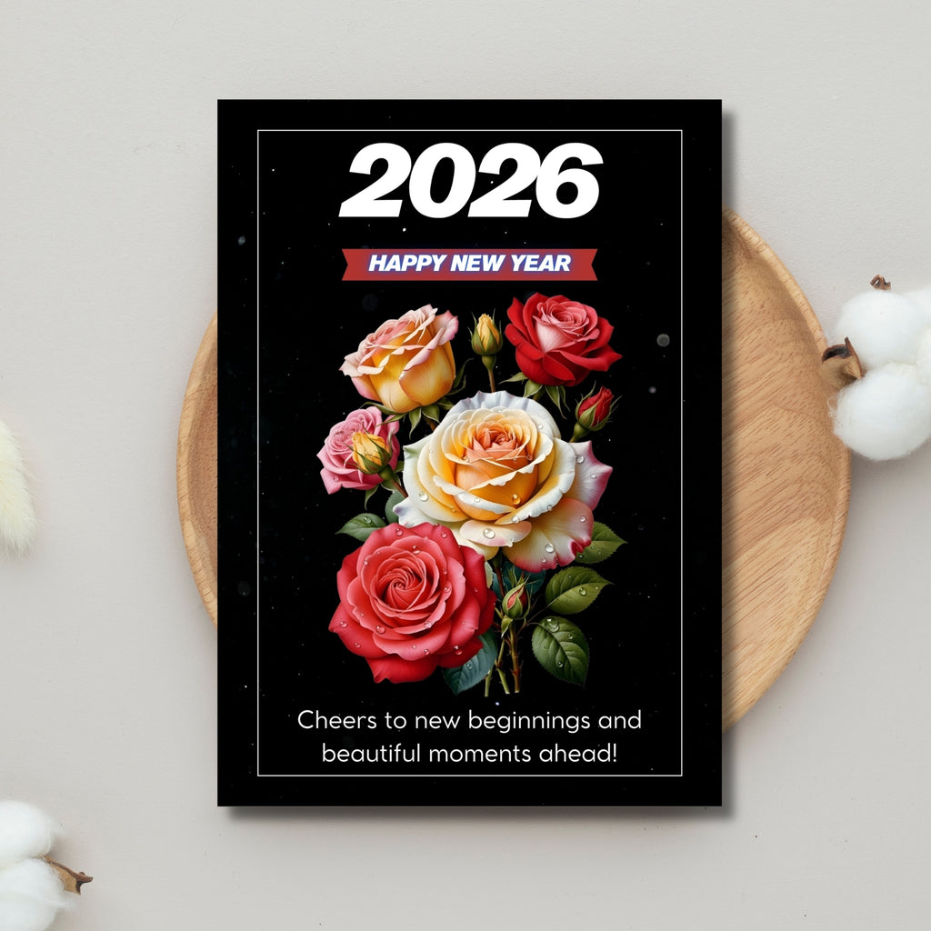 New Year 2026 Printable Card 5×7” – Instant Download PDF
