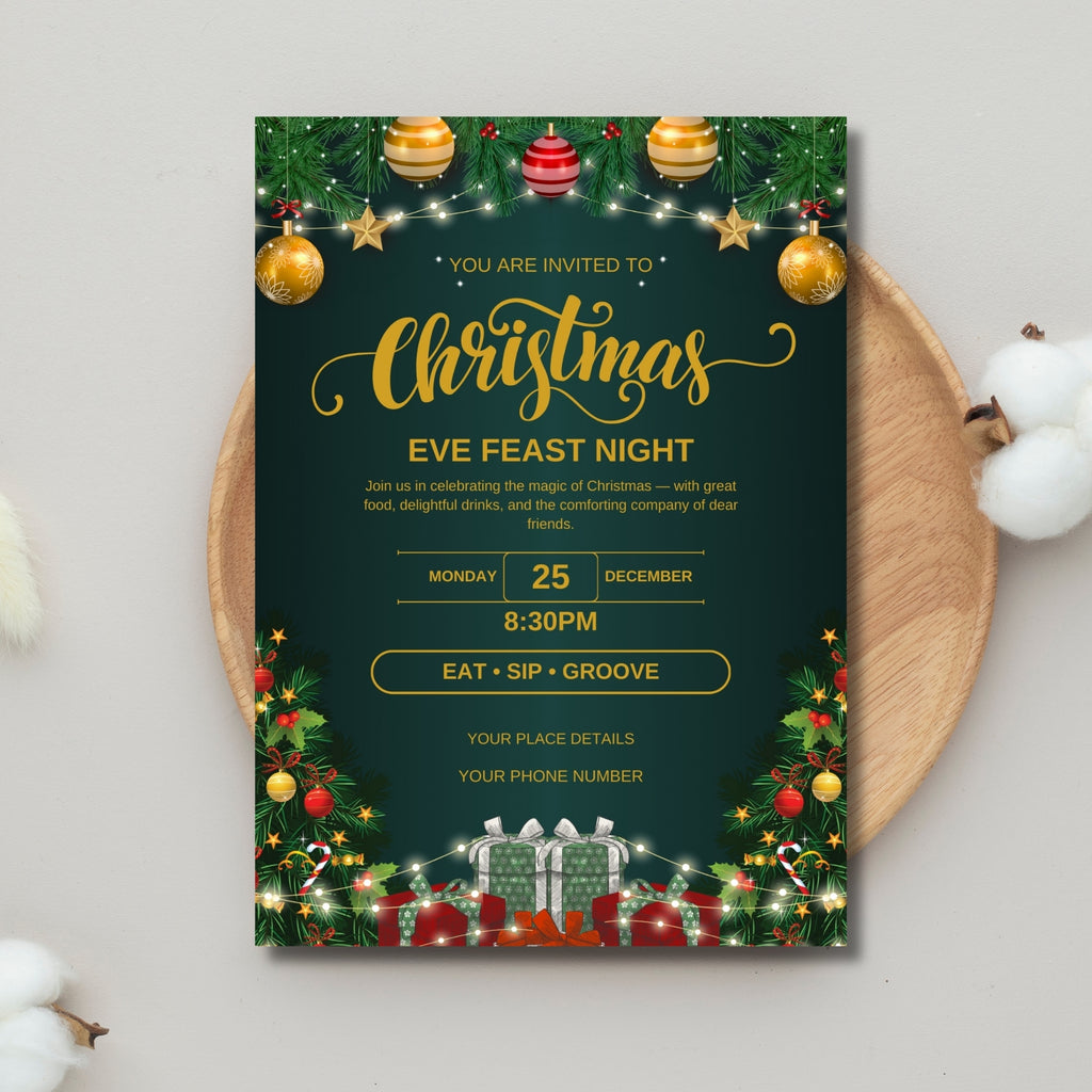 Christmas Party Invitation 5x7in