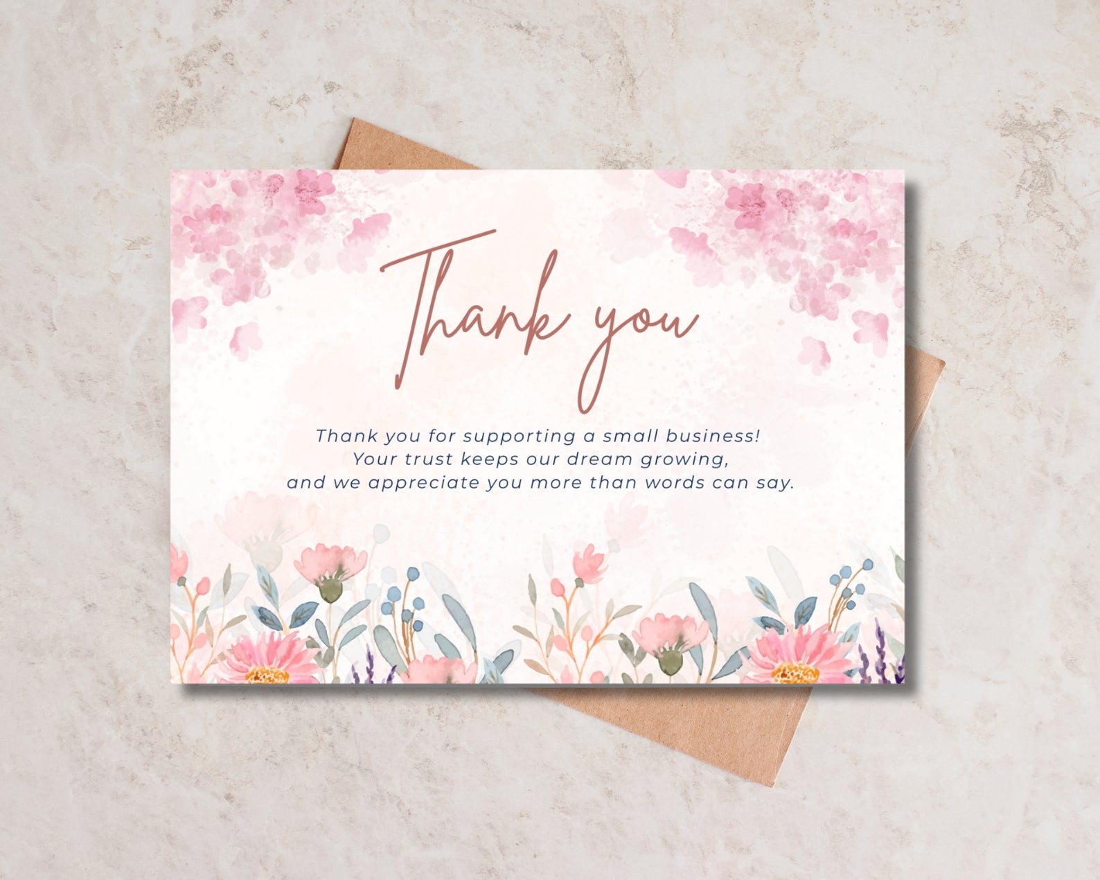 printable thank you card 5x3.5 elegant design