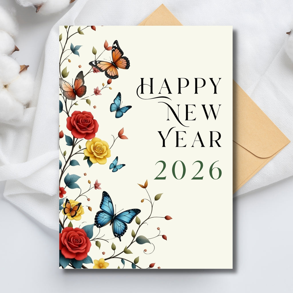 2026 New Year Printable Card – 5×7” Instant PDF