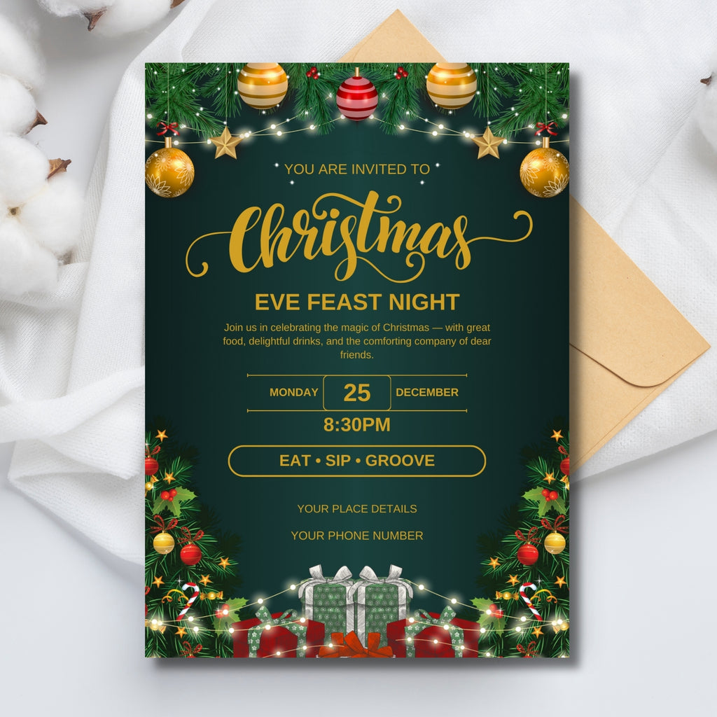 Christmas Party Invitation 5x7in