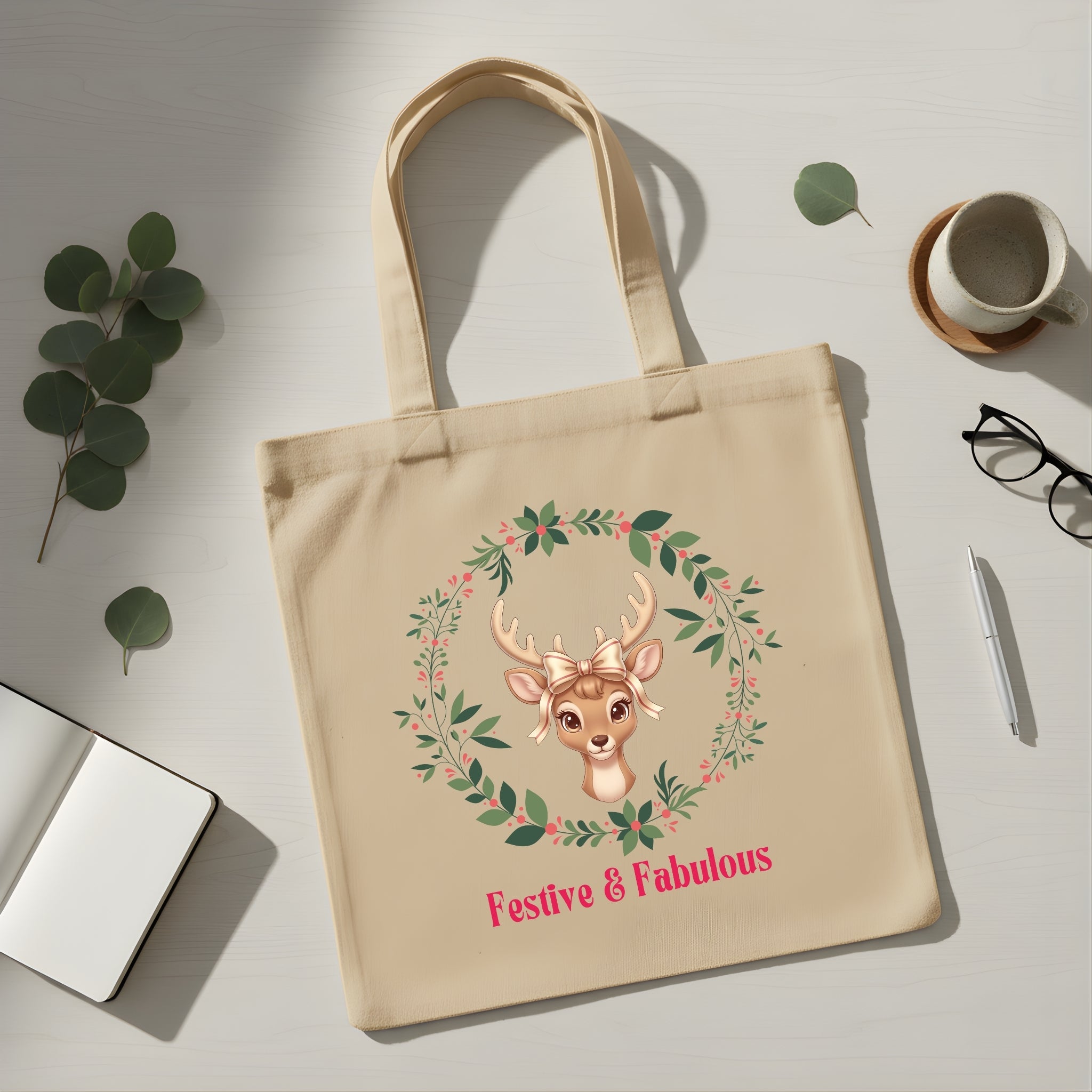 Christmas tote bag pattern PDF for printing