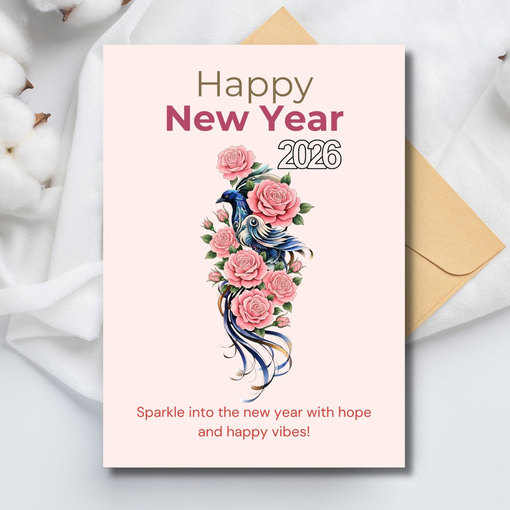 2026 New Year Printable Card – 5×7” Instant PDF