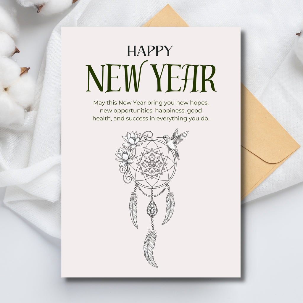 New Year 2026 Card Printable 5×7” – Instant PDF Download