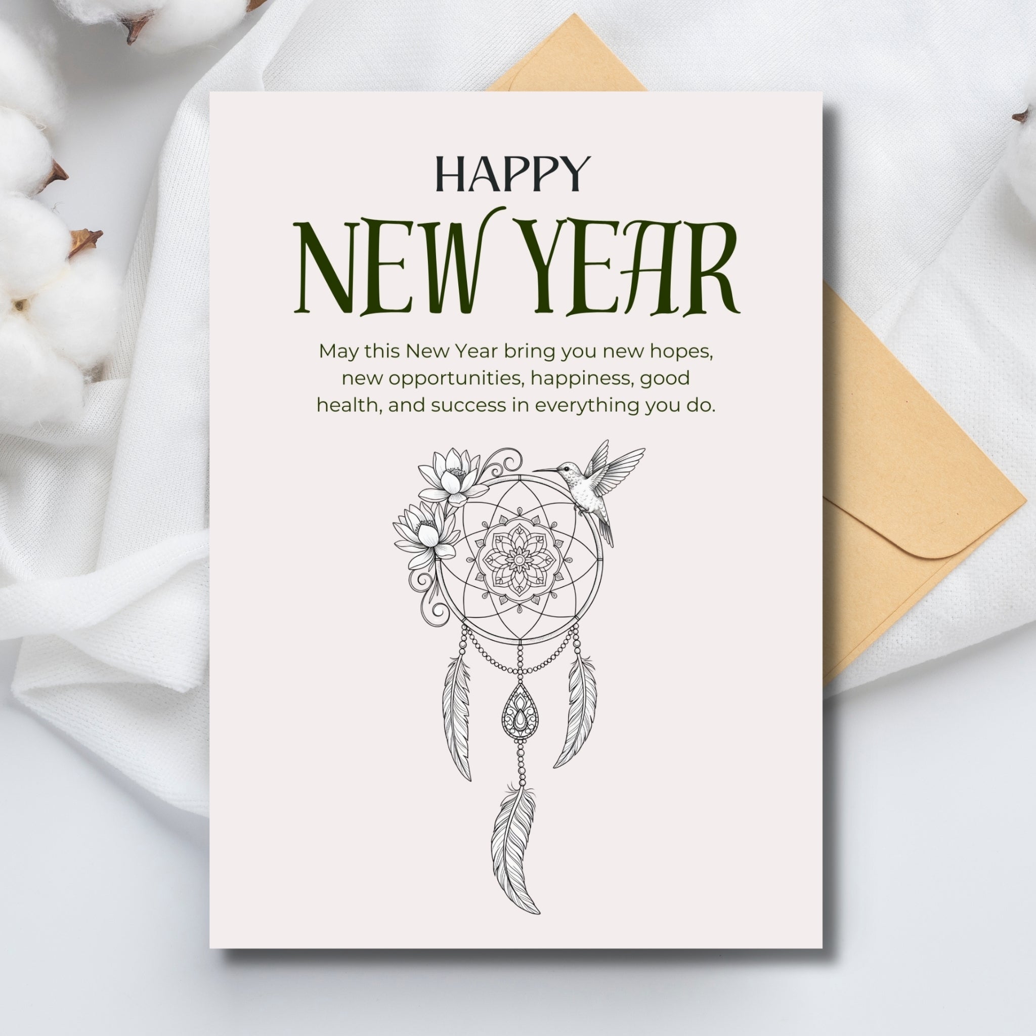 New Year 2026 Card Printable 5×7” – Instant PDF Download