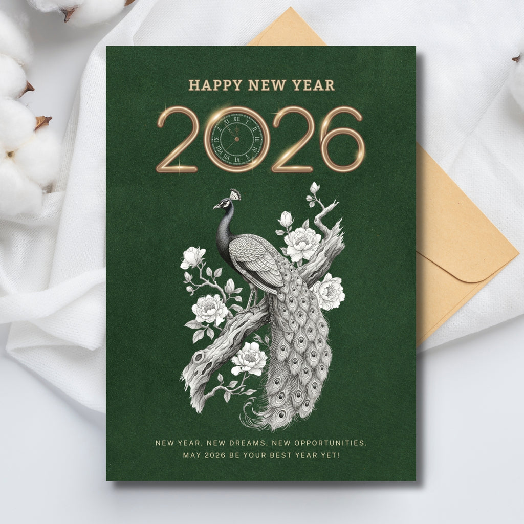2026 New Year Printable Card – 5×7” Instant PDF