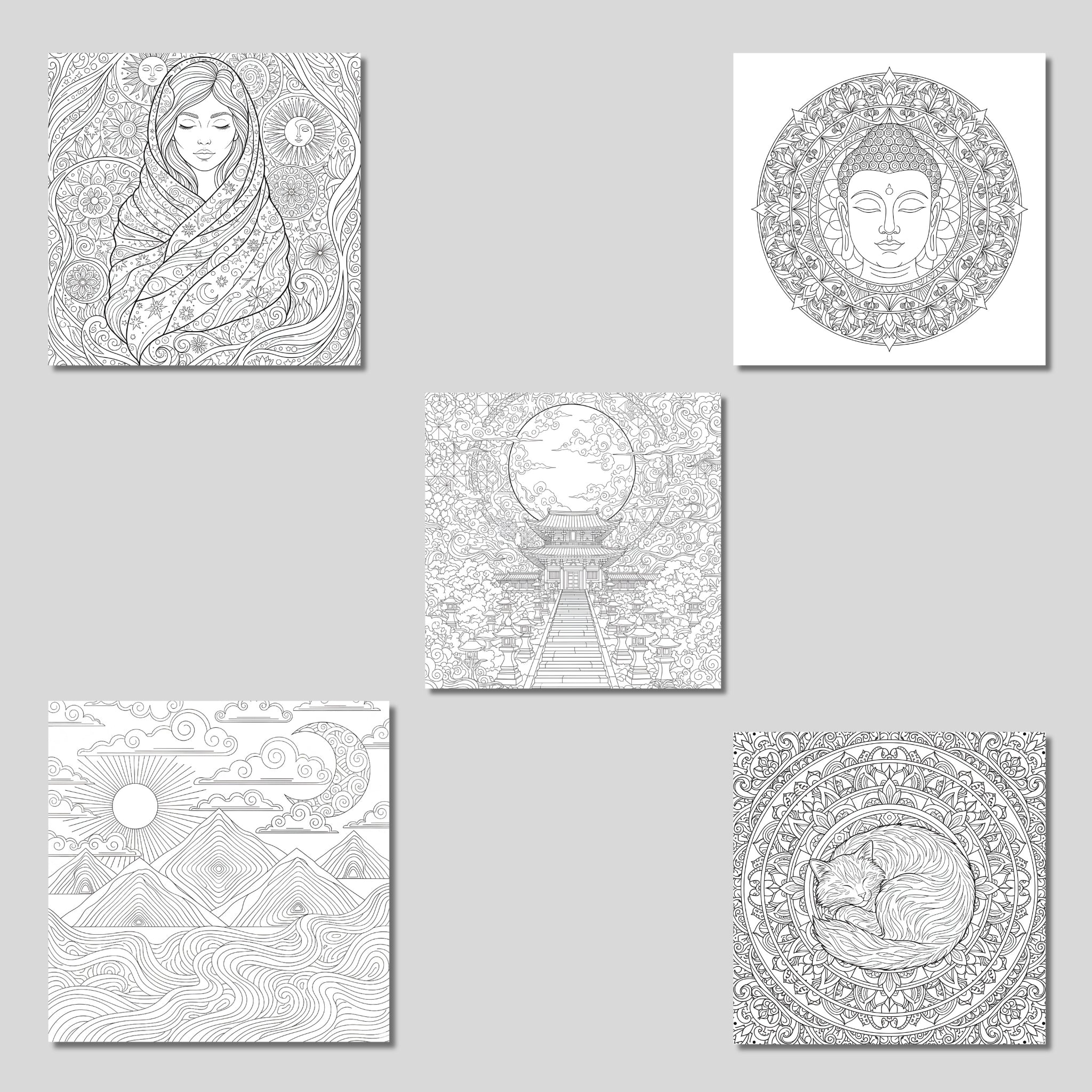 Zen & Calm Adult Coloring Book (Digital PDF)