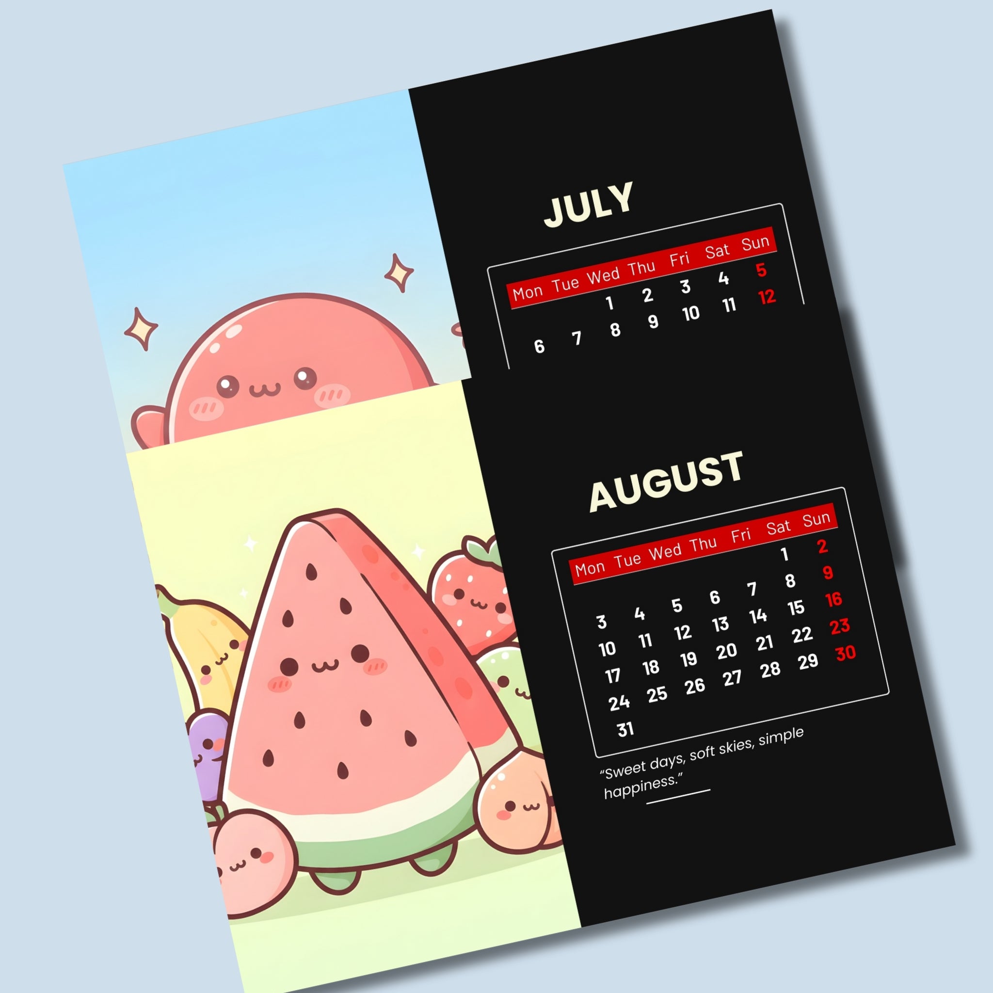 Printable 2026 Landscape Calendar – 11×8.5" One-Page PDF