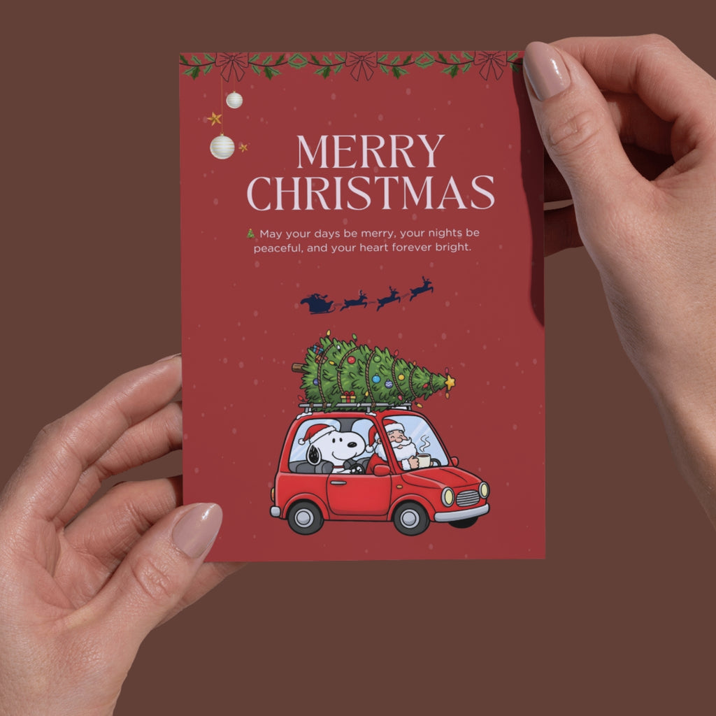 Printable Christmas greeting card – “Send Love This Season” 5x7 PDF
