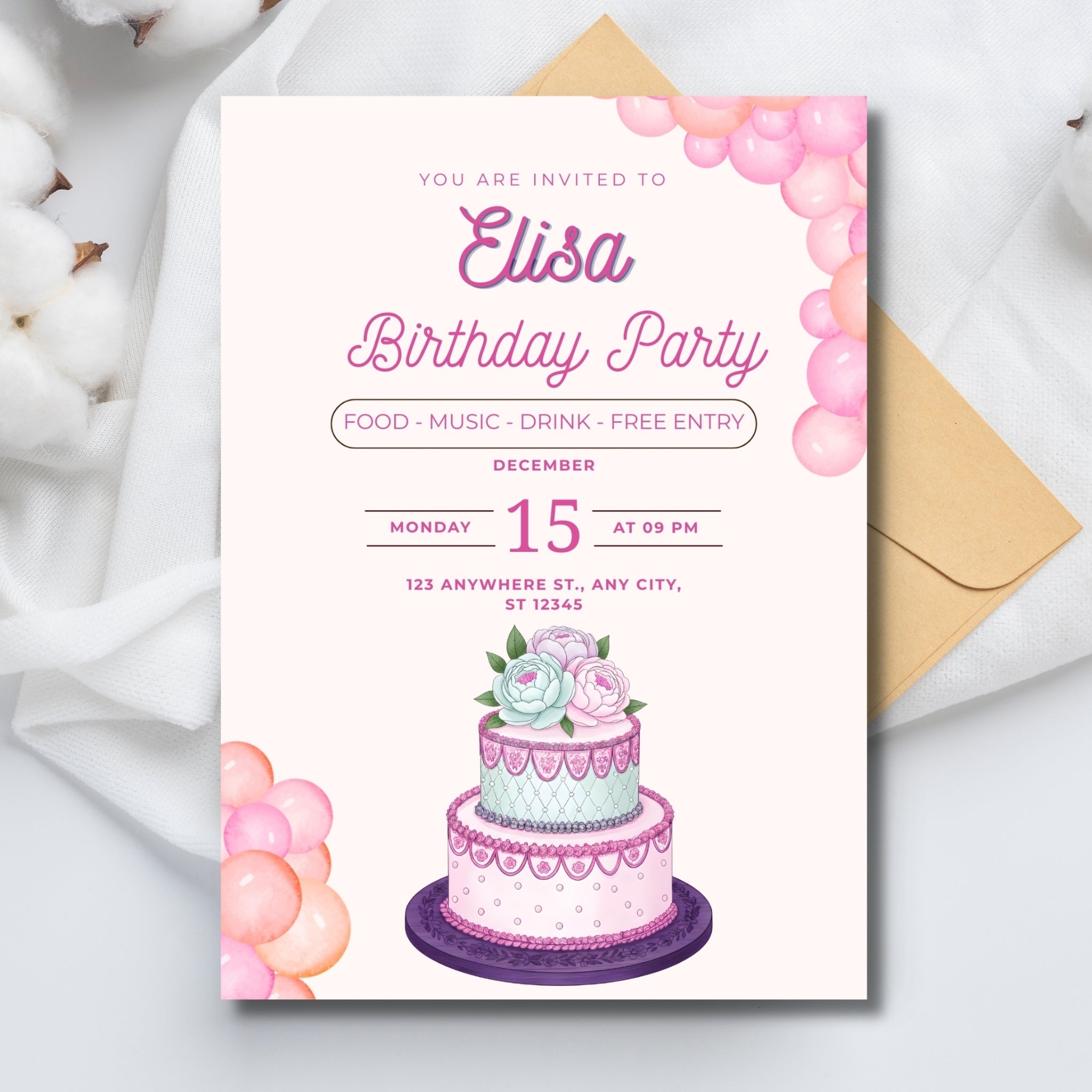🎉 Birthday Invitation – Editable Canva Template
