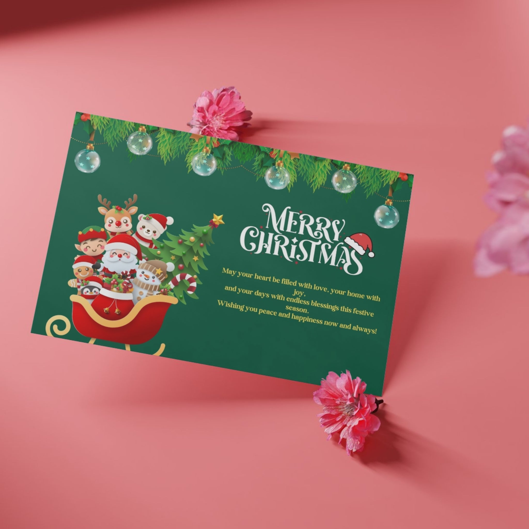 Christmas Wishing Card | 7x5in Printable Digital File