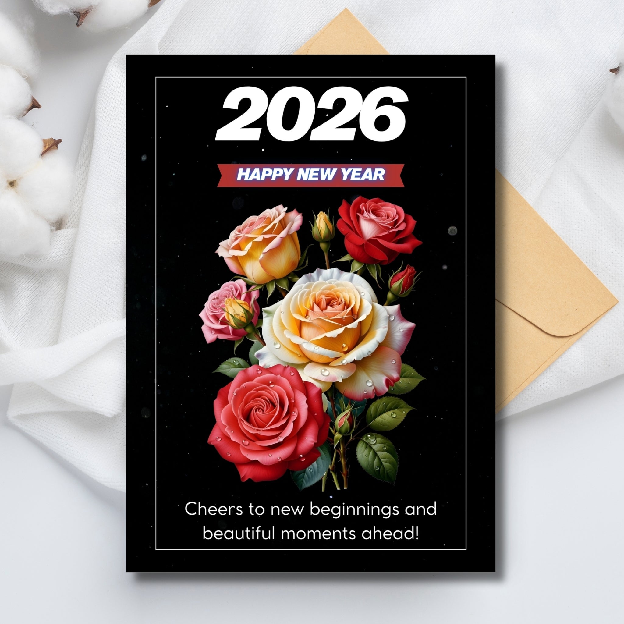 New Year 2026 Printable Card 5×7” – Instant Download PDF