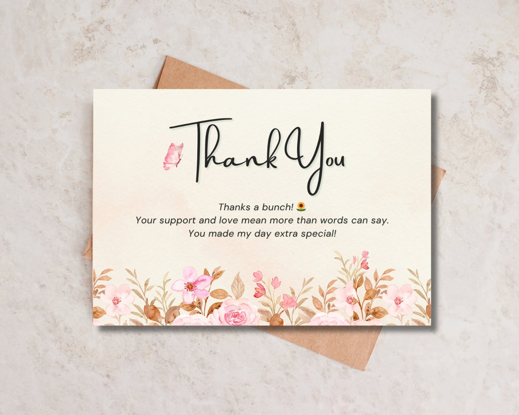 printable thank you card 5x3.5 elegant design