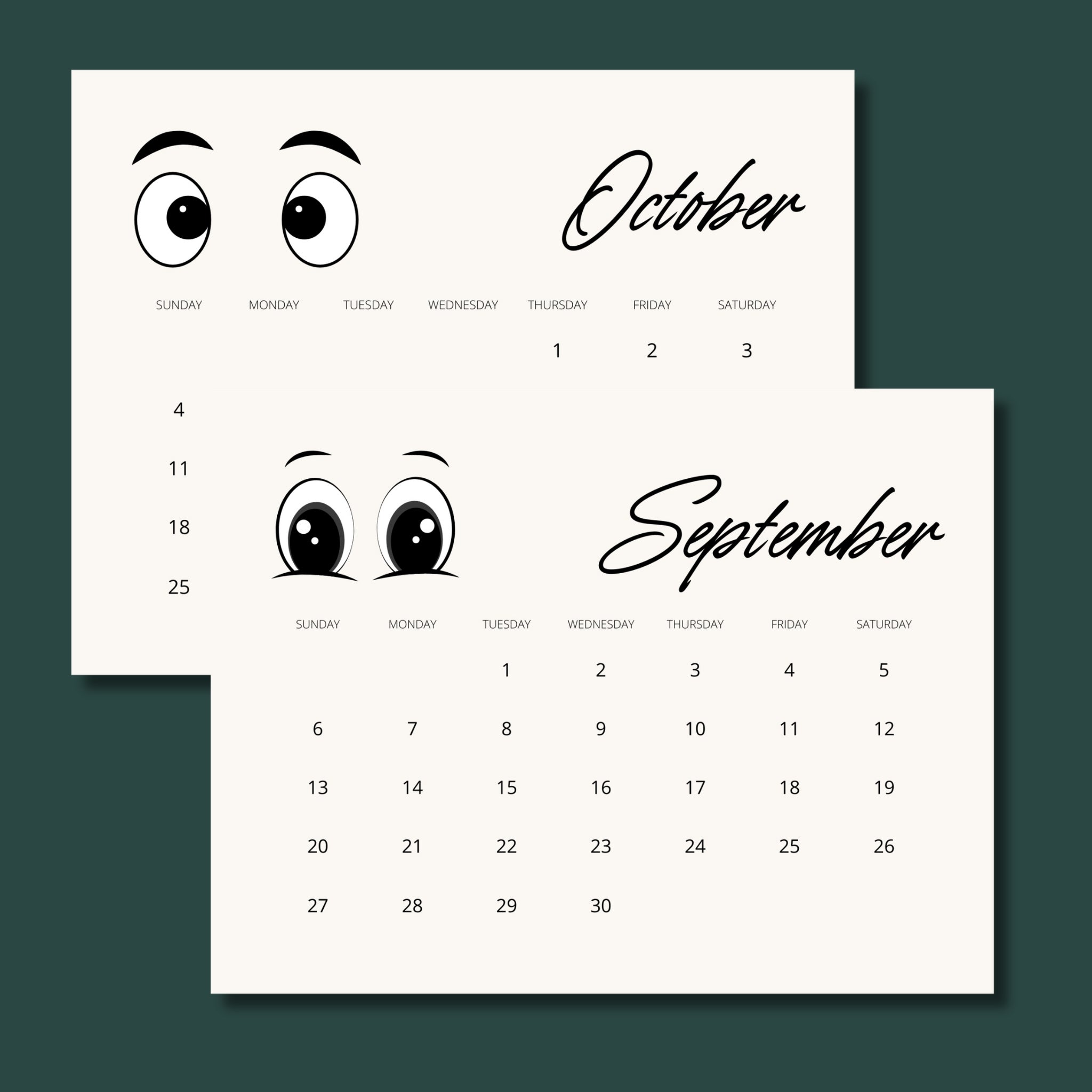 2026 Landscape Calendar – 11×8.5" One-Page PDF