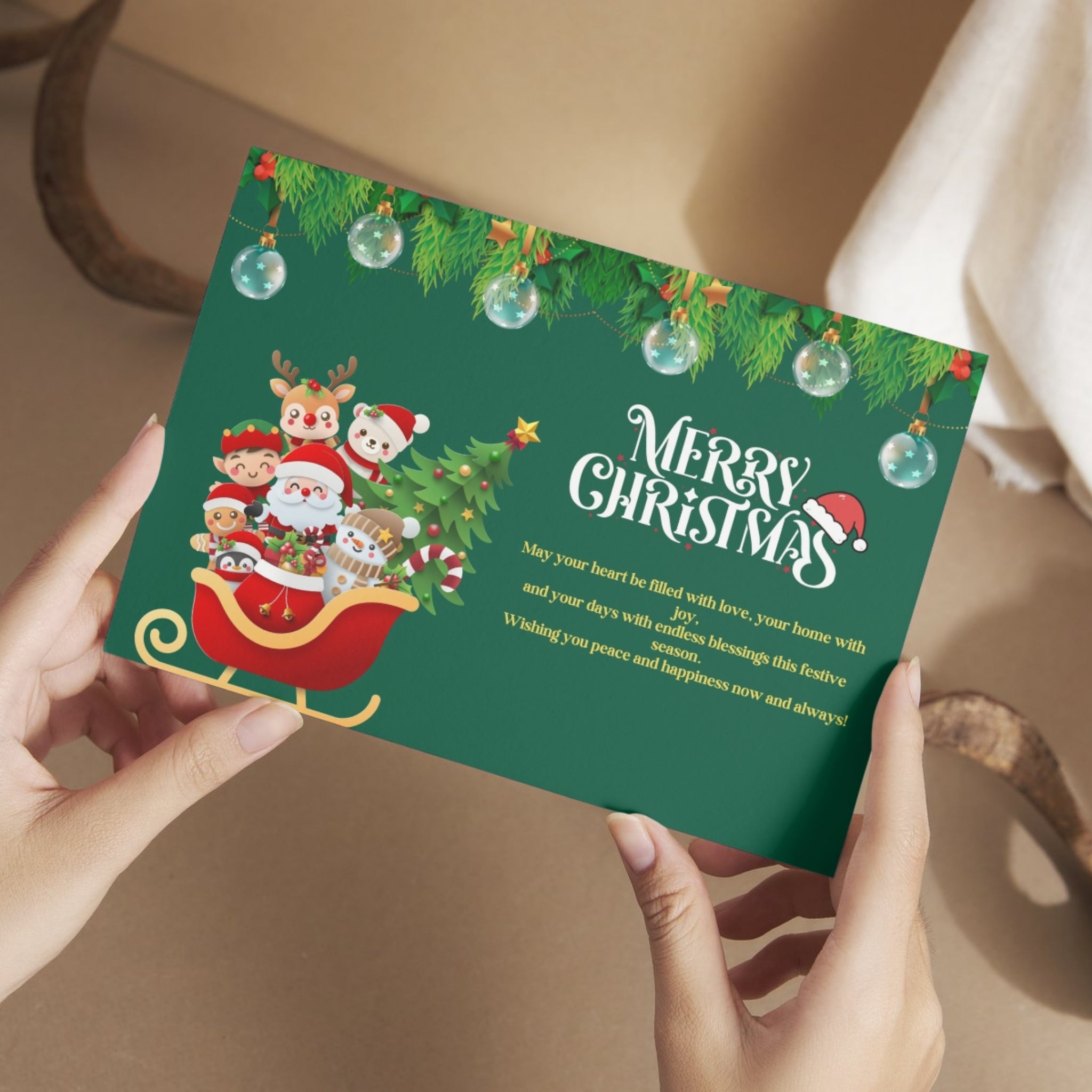 Christmas Wishing Card | 7x5in Printable Digital File