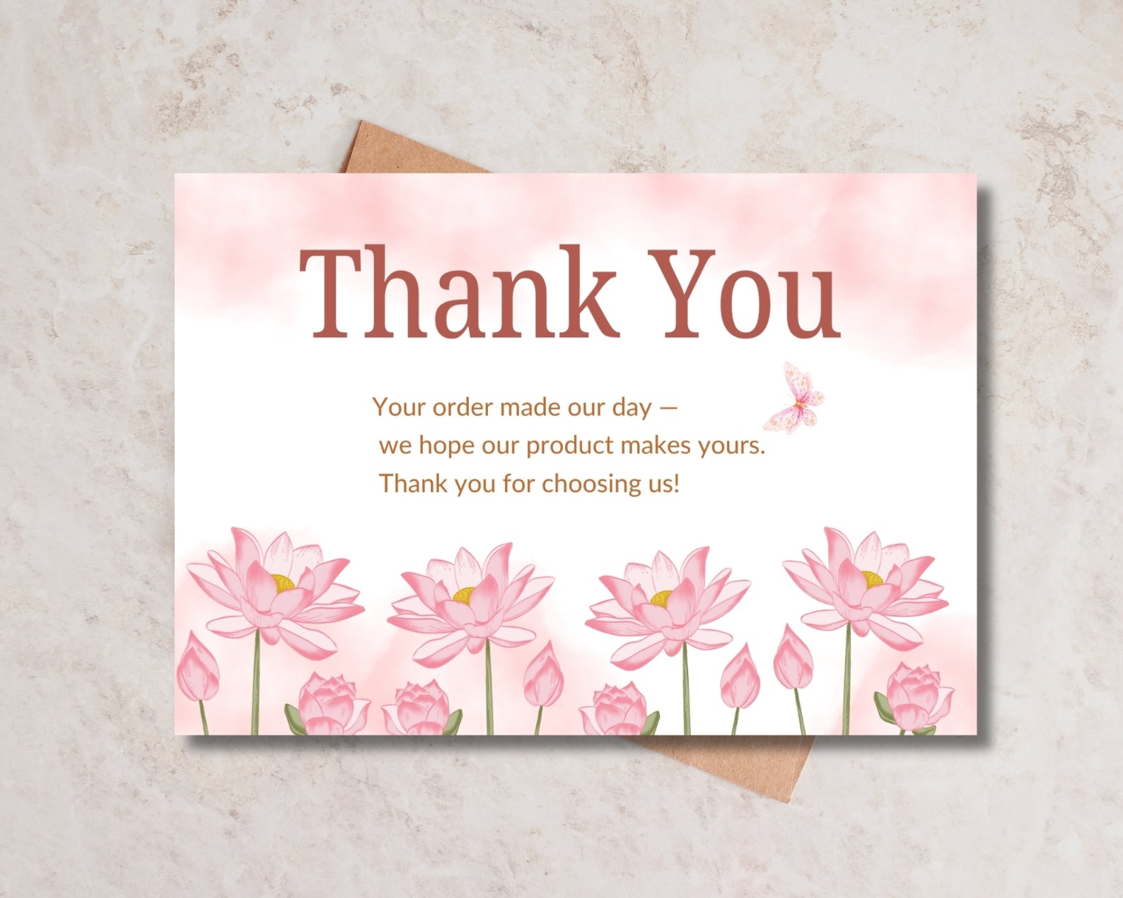 printable thank you card 5x3.5 elegant design