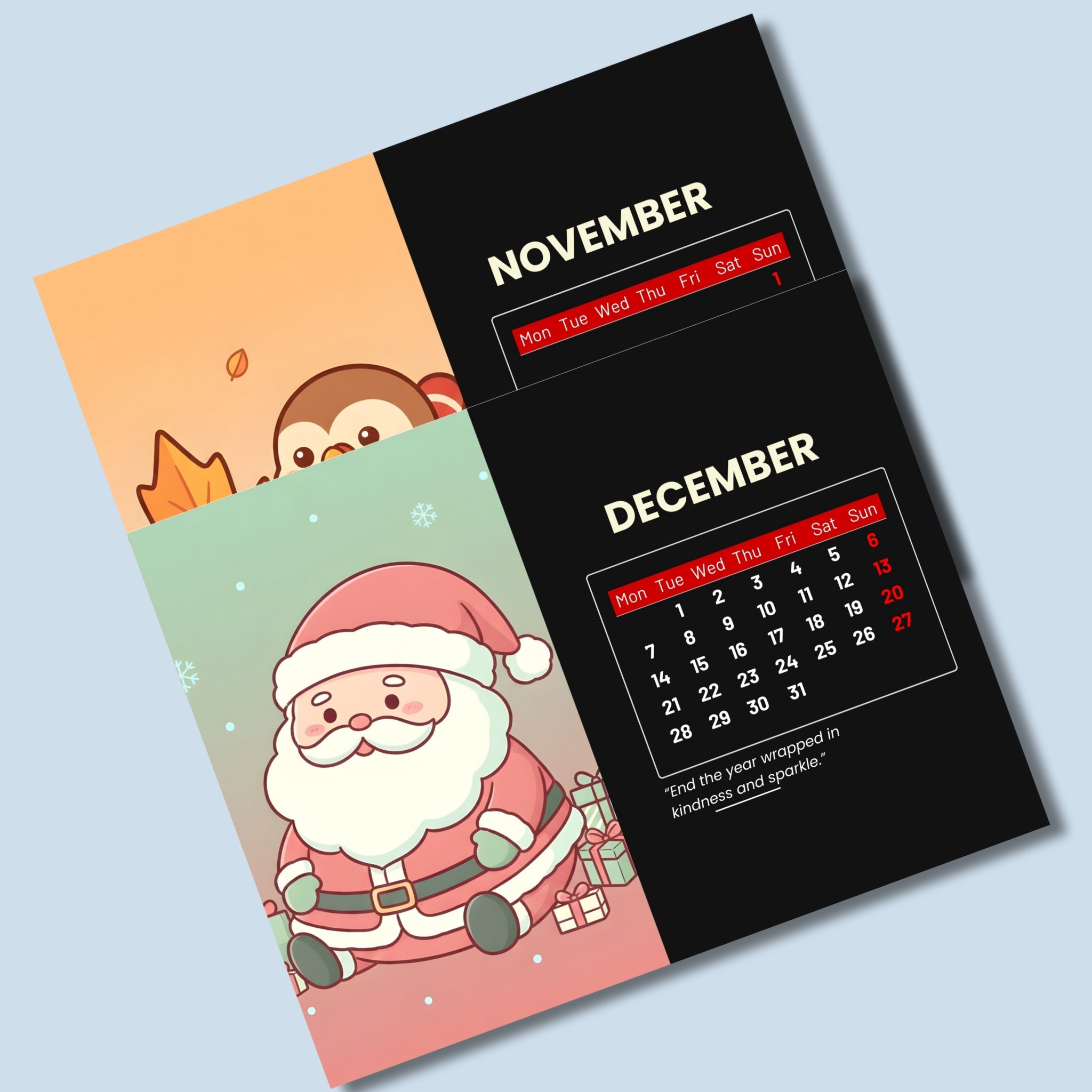 Printable 2026 Landscape Calendar – 11×8.5" One-Page PDF