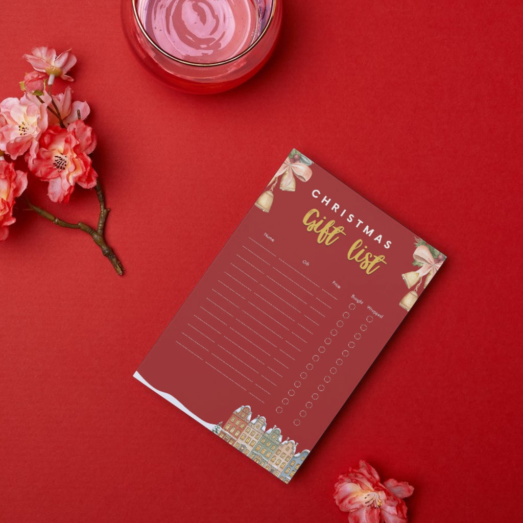 Christmas gift list card printable 8.5x11 PDF