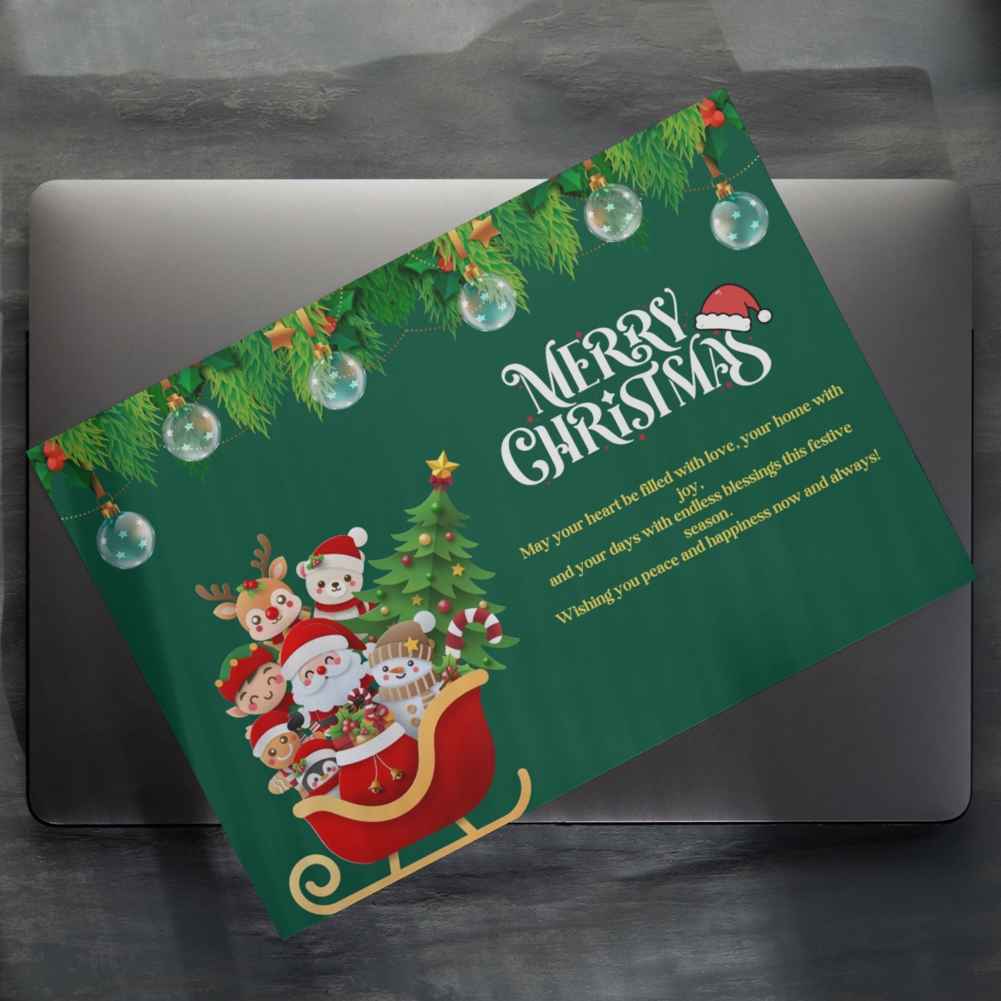 Christmas Wishing Card | 7x5in Printable Digital File