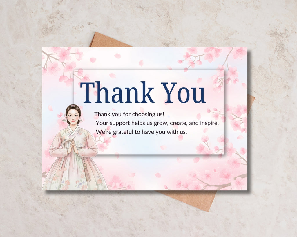 printable thank you card 5x3.5 elegant design